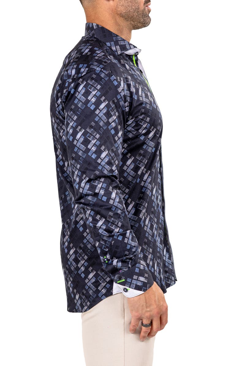 Maceoo Einstein Marthyr 0293 Contemporary Fit Button-Up Shirt, Alternate, color, Blue