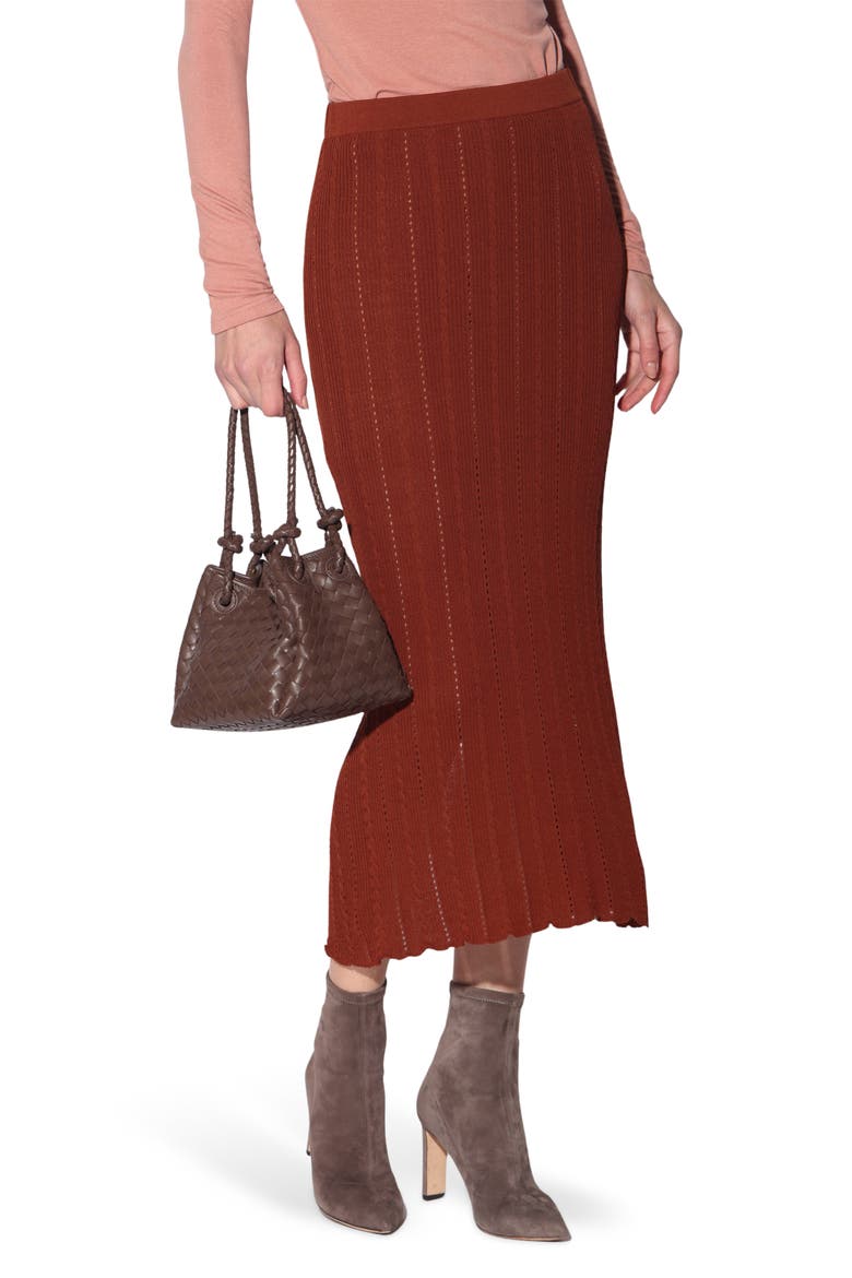 Posey Midi Skirt, Main, color, TERRACOTTA