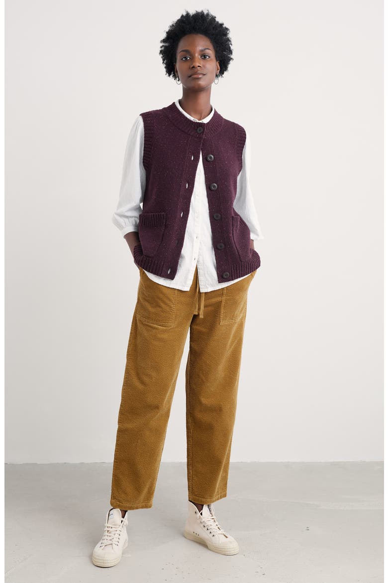Harbour Sands Wool Blend Sweater Vest, Alternate, color, KNIT MELANGE DARK HELLEBORE