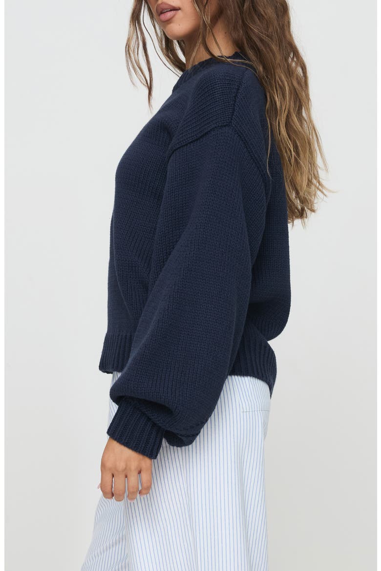 Harmony Balloon Sleeve Sweater, Alternate, color, NAVY