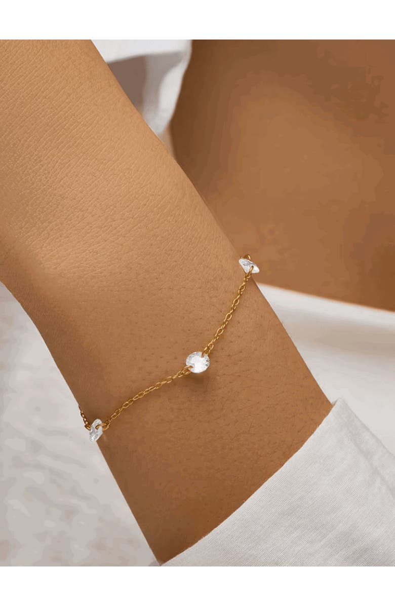 DLORIA Eternal Glow Bracelet with AAAAA Cubic Zirconia, Alternate, color, Gold