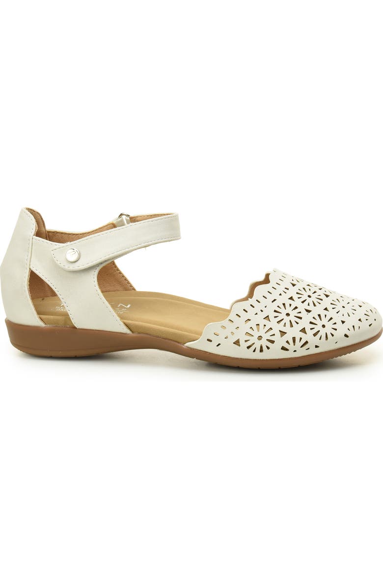 Taryn Rose Laser Cut Ankle Strap Sandal, Alternate, color, Silver Metallic