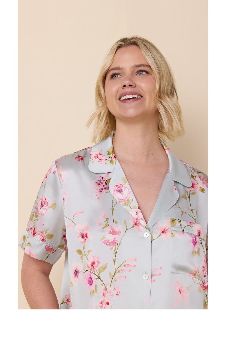 Silk Short-Sleeved Pajama, Alternate, color, Morning in Kyoto