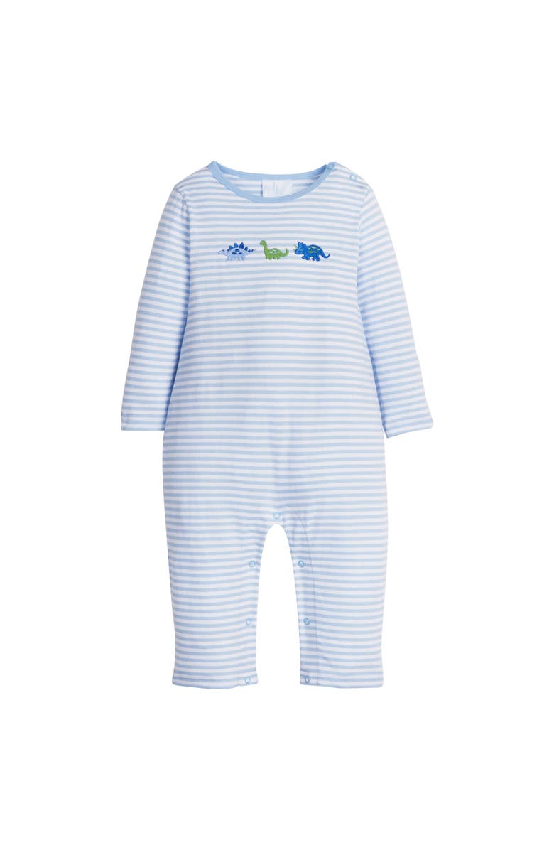 Little English Long Sleeve Embroidered Romper, Main, color, Dinosaur