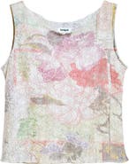 Desigual Floral Texture Sleeveless T-Shirt