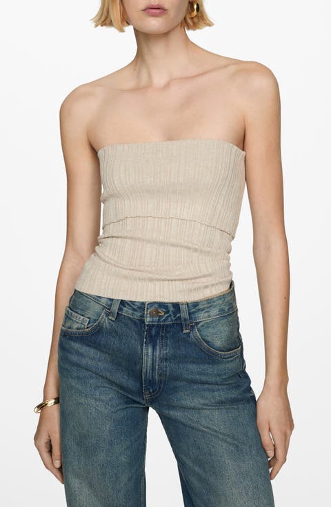 Strapless Rib Top (Plus)