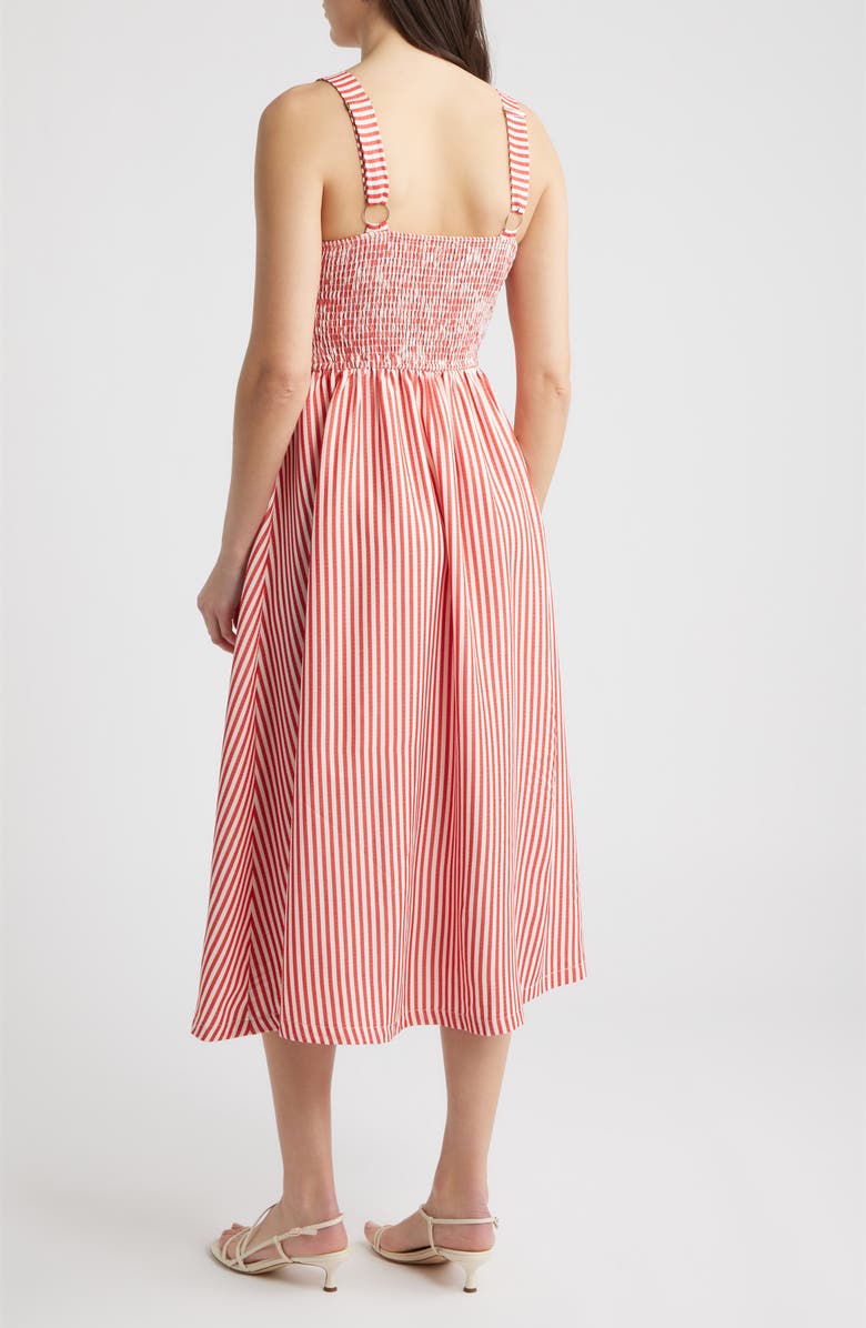 ZOE AND CLAIRE Stripe Patch Pocket Sundress, Alternate, color, Red