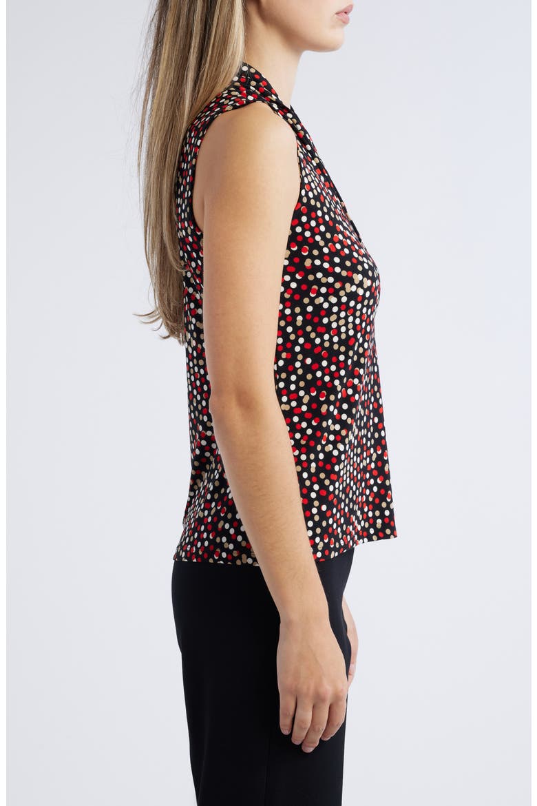 Polka Dot Triple Pleat Sleeveless Top, Alternate, color, ANNE BLACK MULTI