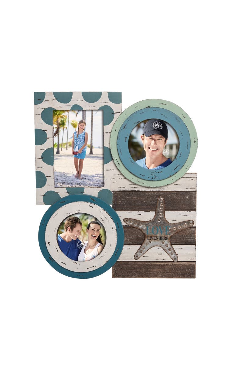 Beachcombers 13.75" MDF Love Heart Mix Picture Frame Photo Holder, Main, color, Blue