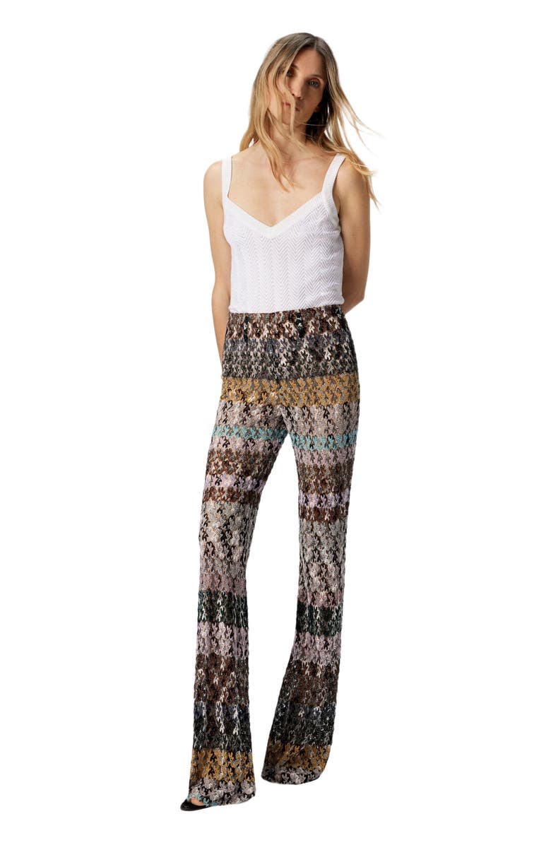Missoni Flare Pants In Embroidered Lace, Main, color, Multicoloured