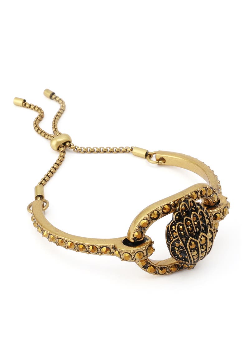 Chelsea Eagle Head Slider Cuff Bracelet, Alternate, color, BRASS