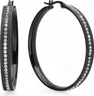 STEELTIME Glitter and Crystal Hoop Earrings