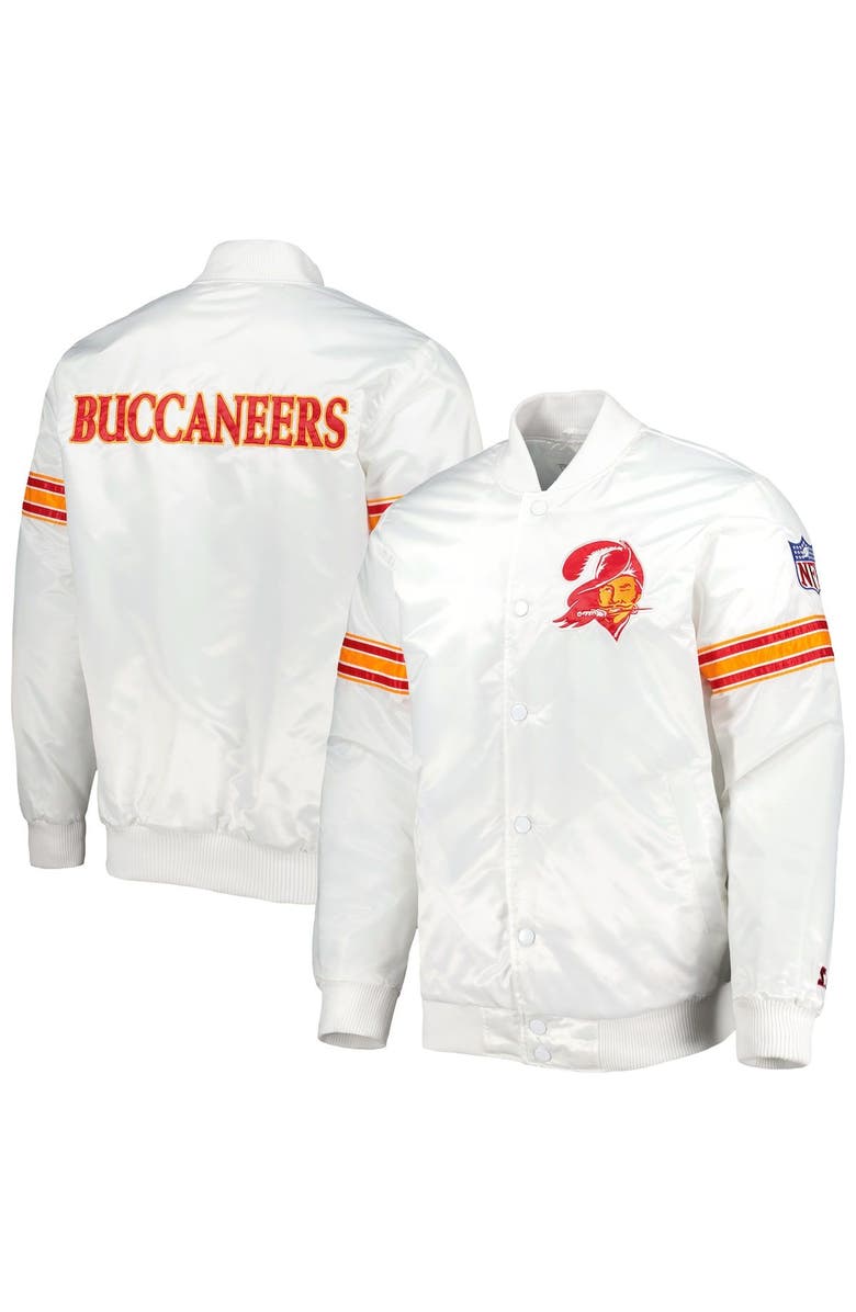 STARTER Men's Starter White Tampa Bay Buccaneers The Power Forward Full-Snap Jacket, Main, color, White