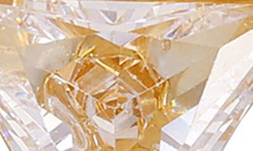 Guess Cubic Zirconia Triangle Stud Earrings In Goldtone