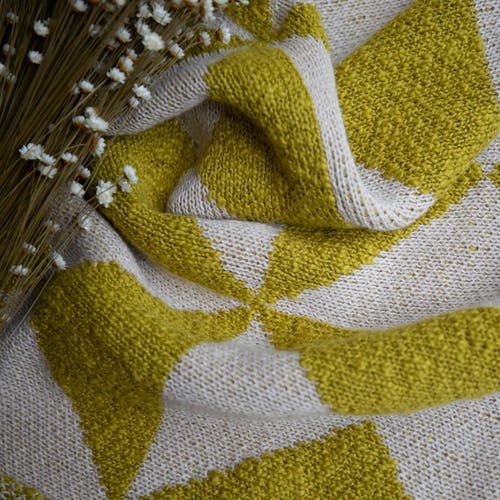 Pink Lemonade Trikona Organic Cotton Throw Blanket In Multi
