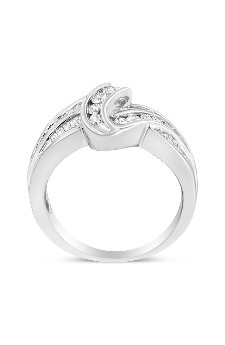 Haus of Brilliance 10K White Gold Ring 3/4 Cttw Round-Cut Diamond Bypass Ring, Alternate, color, White Gold