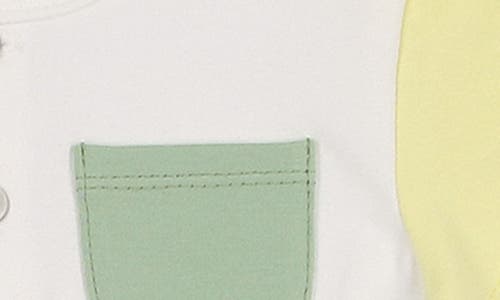 Maniere Manière Sunshine Colorblock Henley & Shorts Set In Green