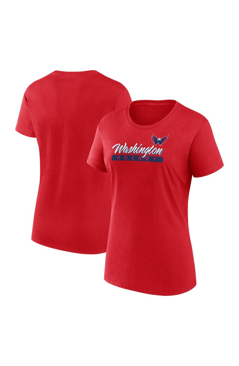 FANATICS Women's Fanatics Red Washington Capitals Risk Cotton T-Shirt, Main, color, Red