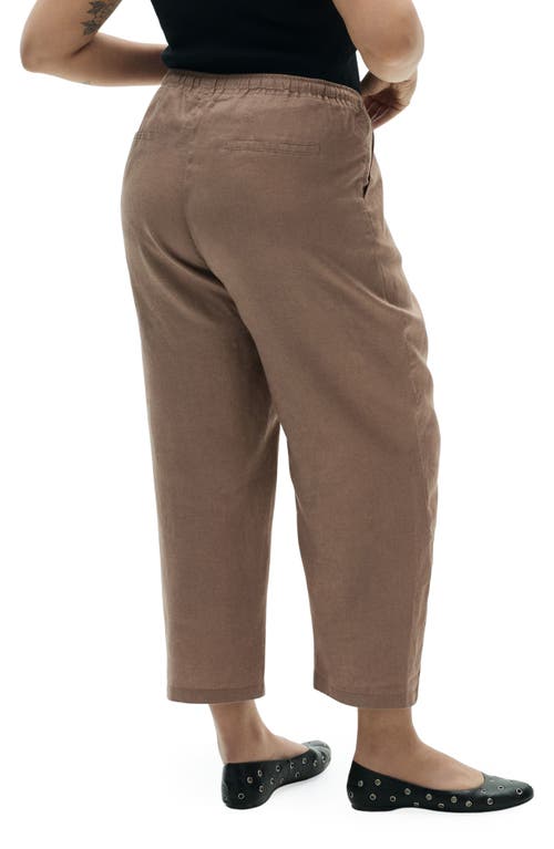 MANGO MANGO LINEN DRAWSTRING PANTS