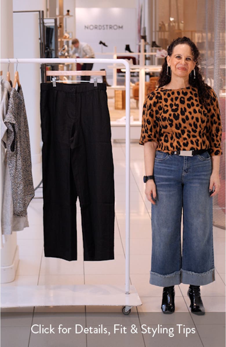 Straight Leg Linen Pants, sales video thumbnail