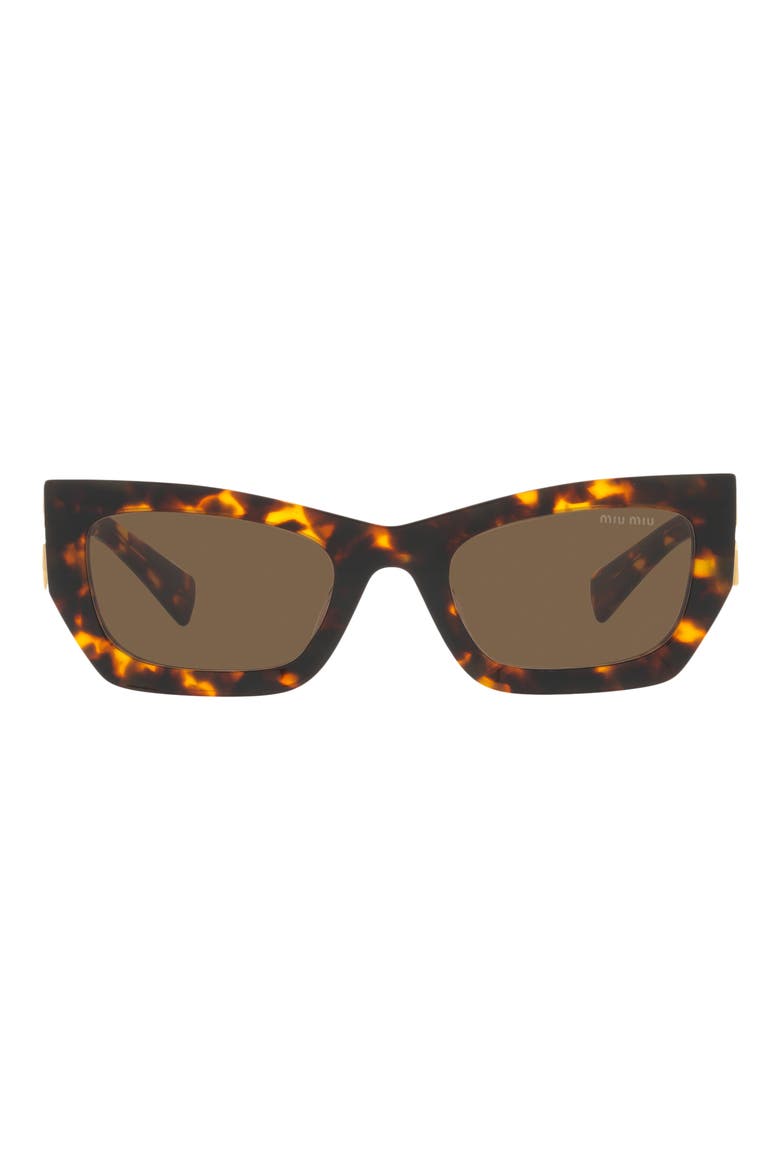 53mm Rectangular Sunglasses, Main, color, HONEY HAVANA / DARK BROWN