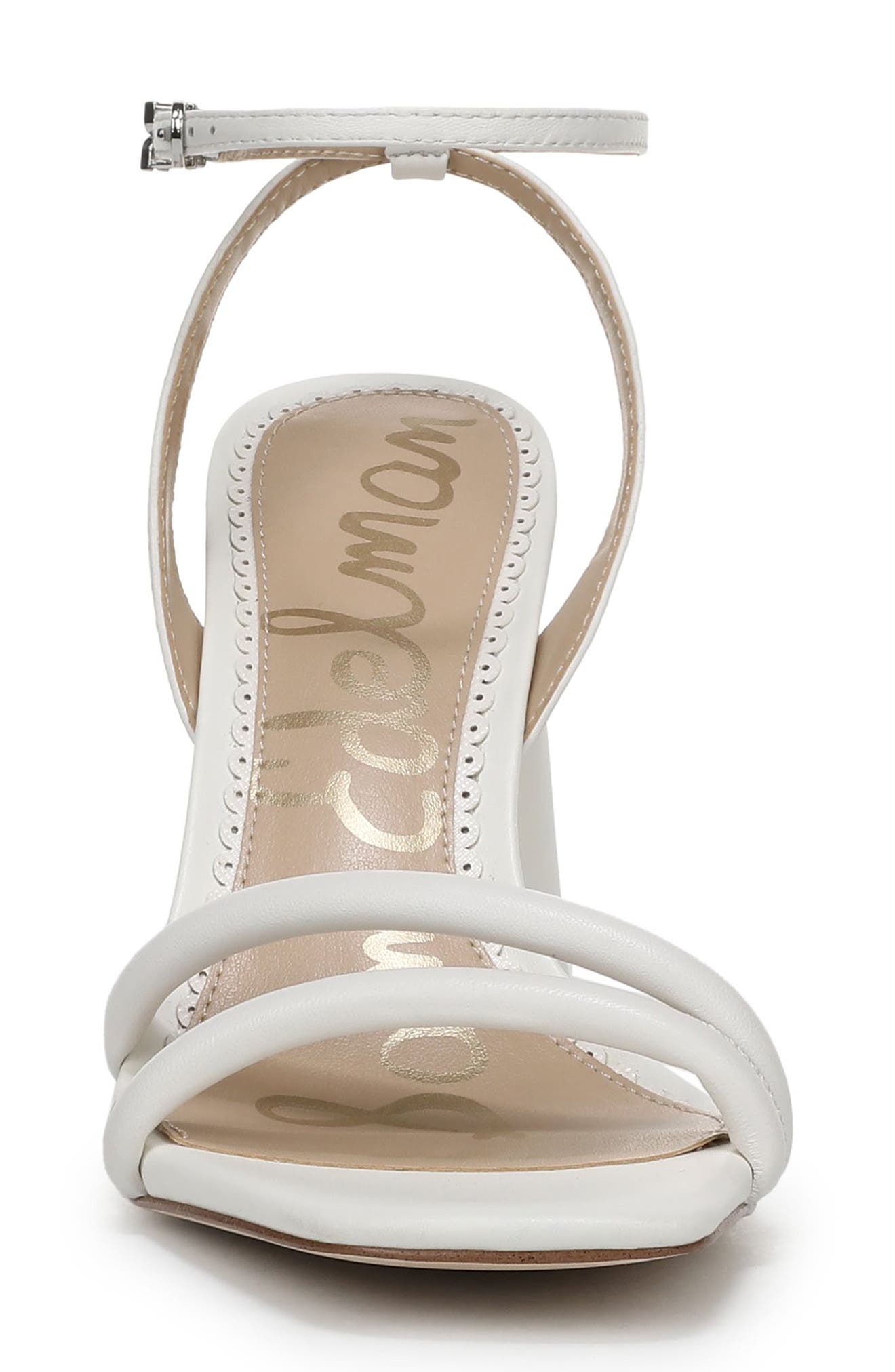 Sam Edelman Kia Block Heel Ankle Strap Sandal, Alternate, color, Bright White