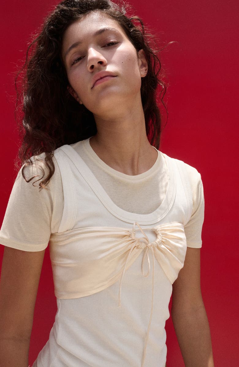 MANGO Satin Crop Bandeau Top, Alternate, color,