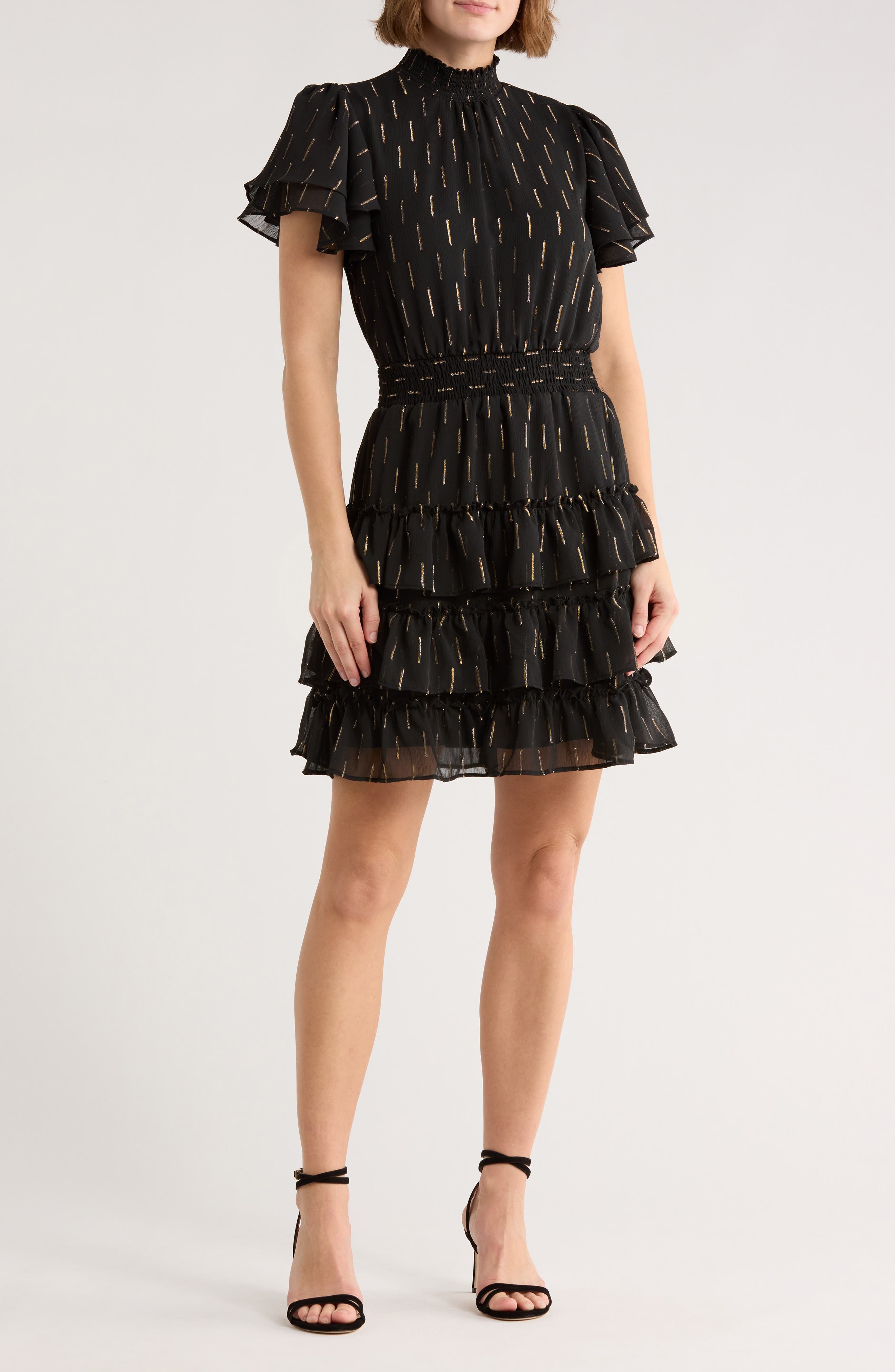 Halogen® Ruffle Sleeve Tiered Dress