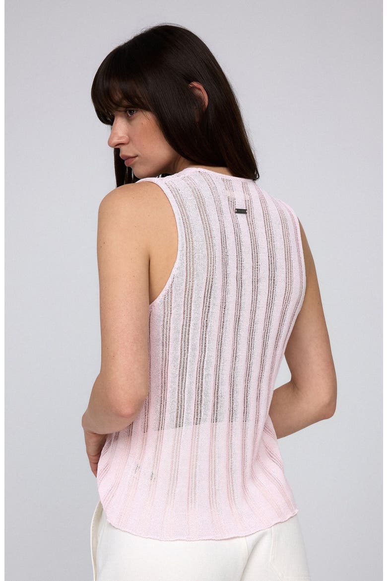 Sumire Open Knit Button Front Tank, Alternate, color, Light Pink