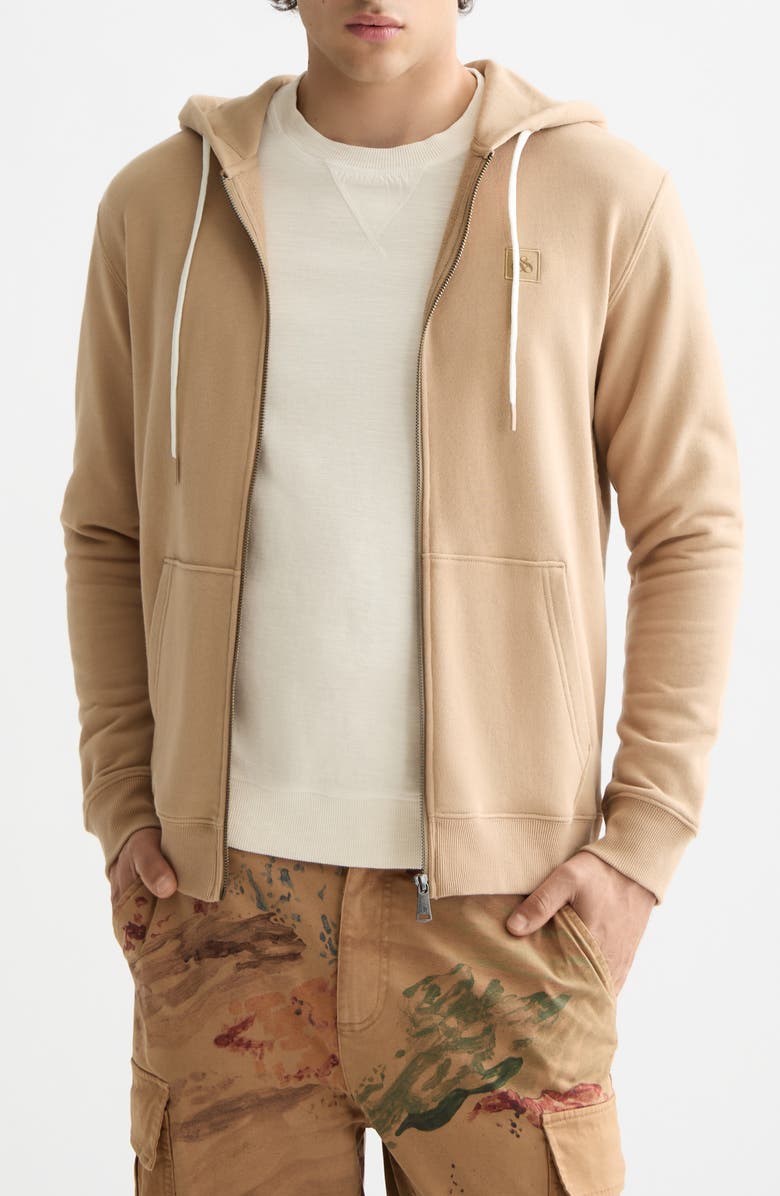Scotch & Soda Full Zip Hoodie, Main, color, Tannin