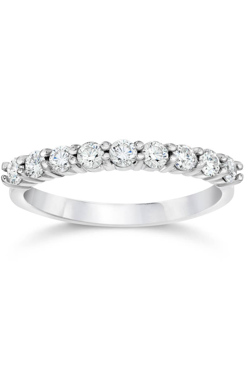 1/2 Ct Lab Grown Diamond Stackable Anniversary Wedding Ring Gold, Main, color, 10k White Gold
