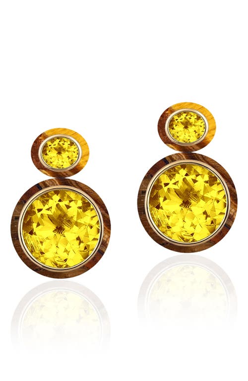 Goshwara Melange Drop Earrings In Yellow