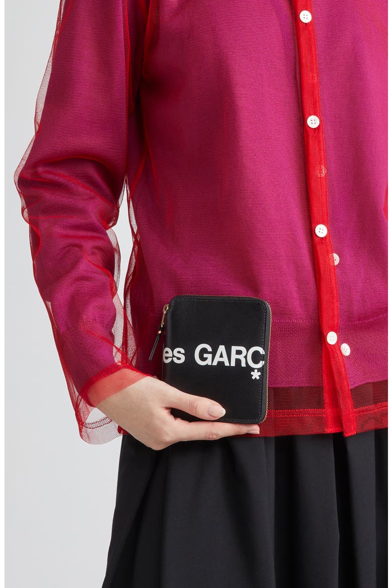 Huge Logo Zip Around Wallet, Alternate, color, BLACK