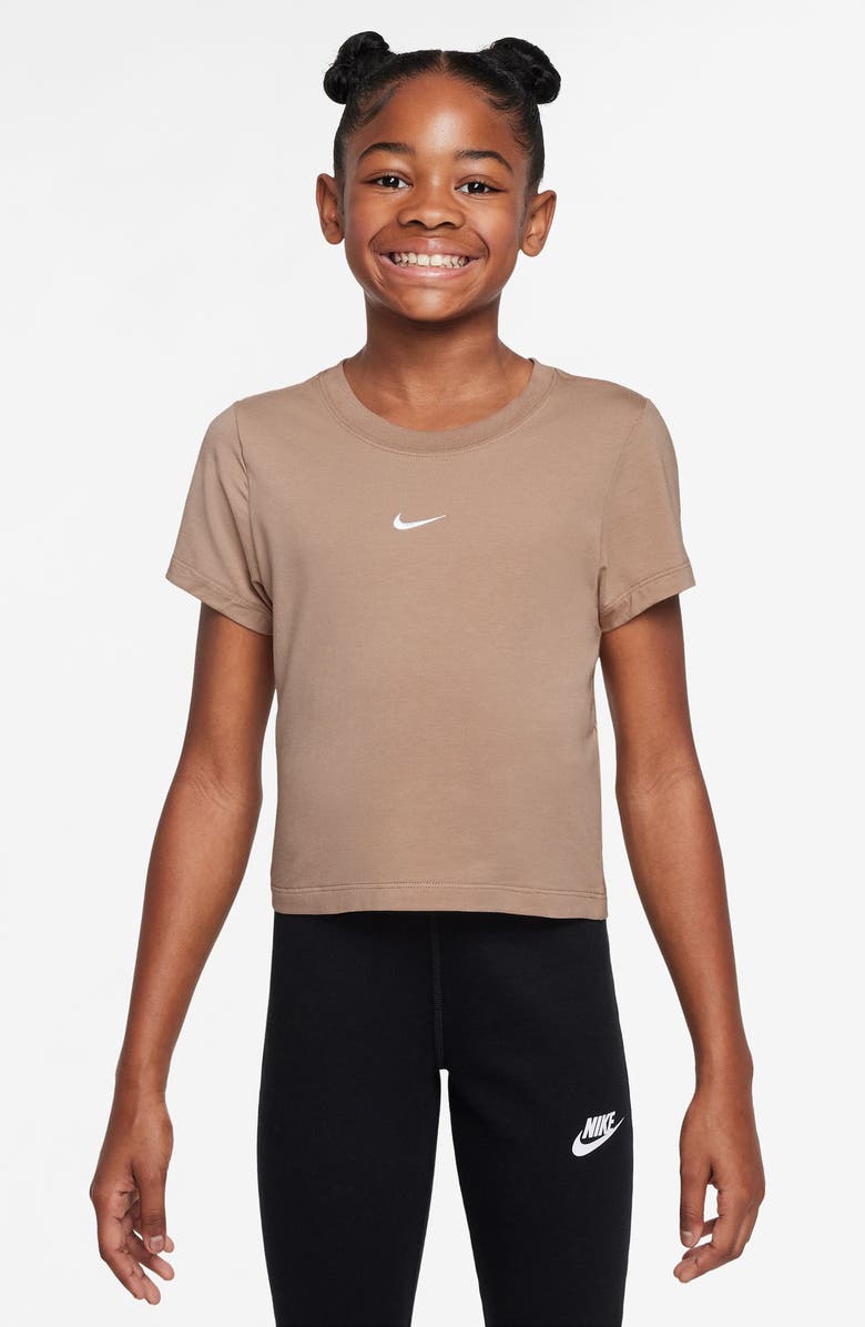 Nike Kids' Sportswear Crop T-Shirt, Alternate, color, Hemp