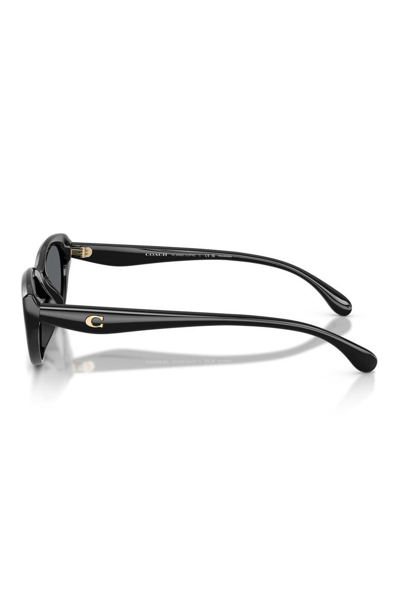 55mm Polarized Pillow Sunglasses, Alternate, color, BLACK / GREY SOLID POLAR