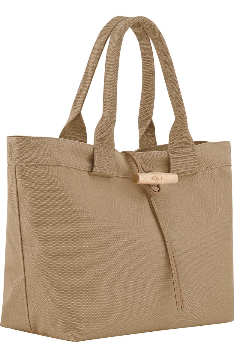 Longchamp Large Le Roseau Toile Cotton Canvas Tote, Alternate, color, Desert