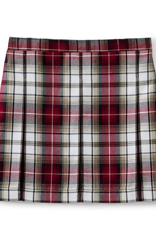 Lands' End School Uniform Girls Plaid Box Pleat Skirt Top Of The Knee In Multi