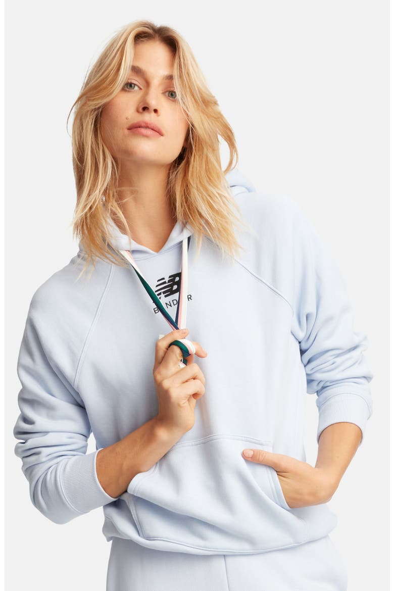 Bandier Fleece Graphic Hoodie, Alternate, color, BLUE