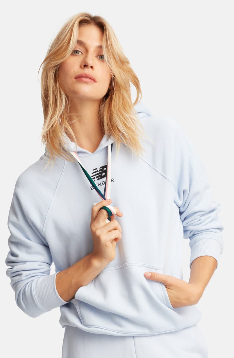 New Balance Bandier Fleece Graphic Hoodie, Alternate, color, Blue