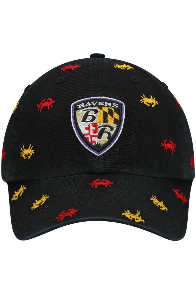 Women's '47 Black Baltimore Ravens Confetti Clean Up Adjustable Hat, Alternate, color, Black