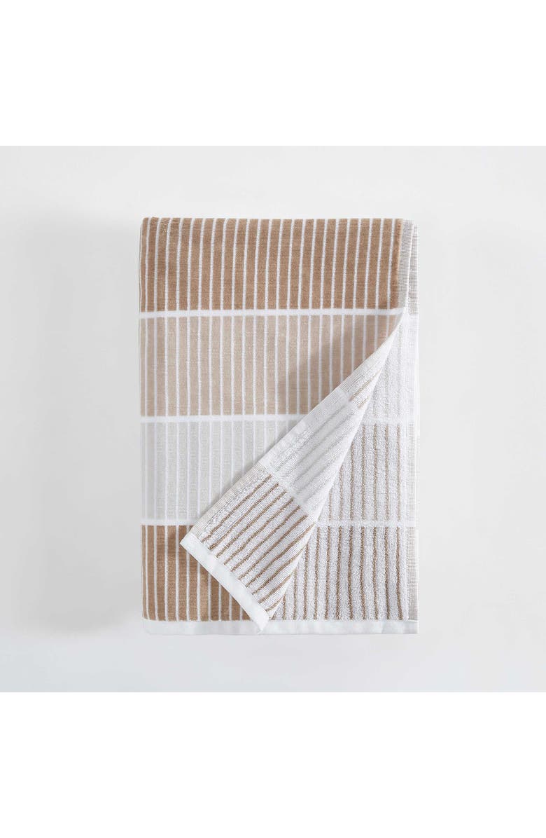 Calvin Klein Blocked Yarn Dye 2-Piece Beach Towel Set, Alternate, color, Almond/ Fawn/ Linen