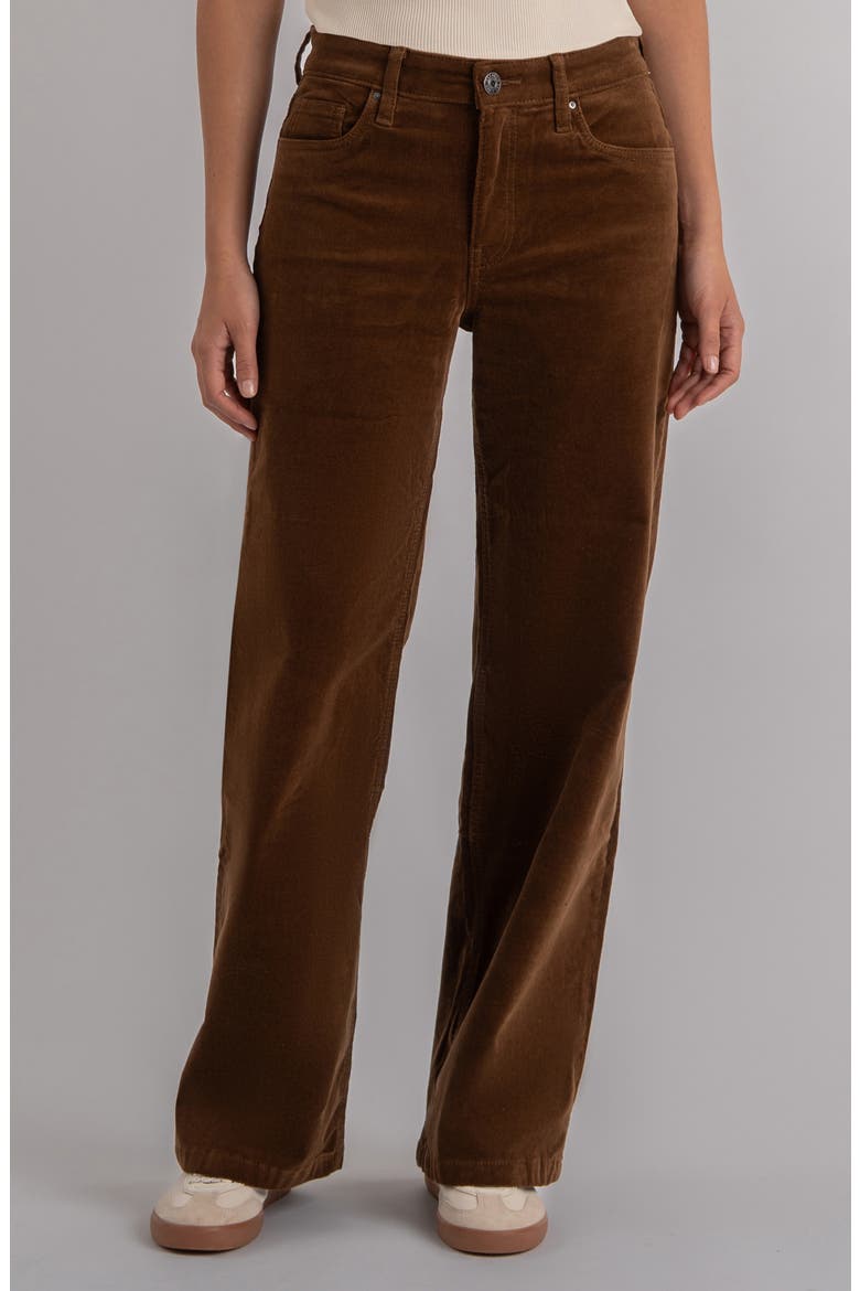 Jean Mid Rise Wide Corduroy Pants, Main, color, BROWNIE