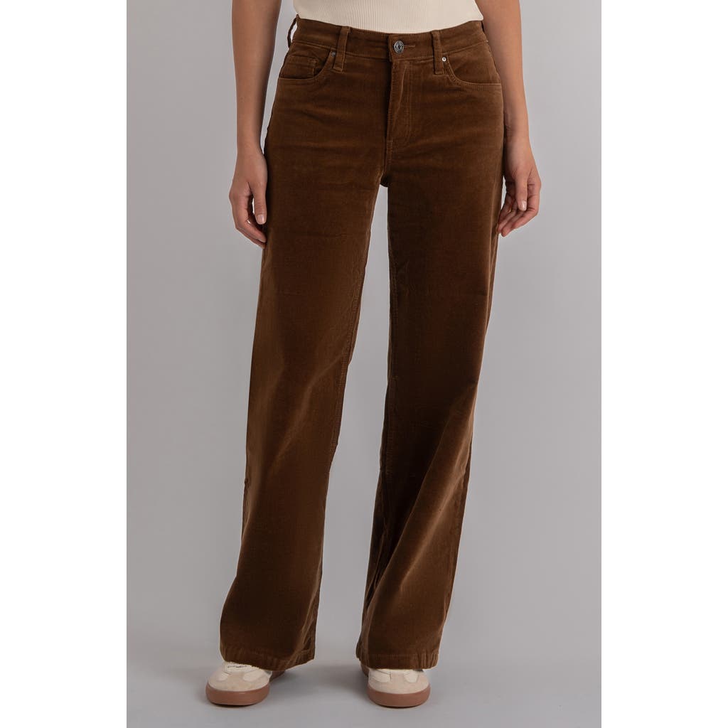 Kut From The Kloth Jean Mid Rise Wide Corduroy Pants In Brown