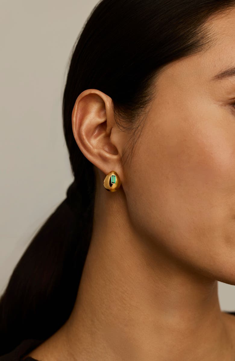 Missoma Molten Stone Dome Hoop Earrings, Alternate, color, Gold