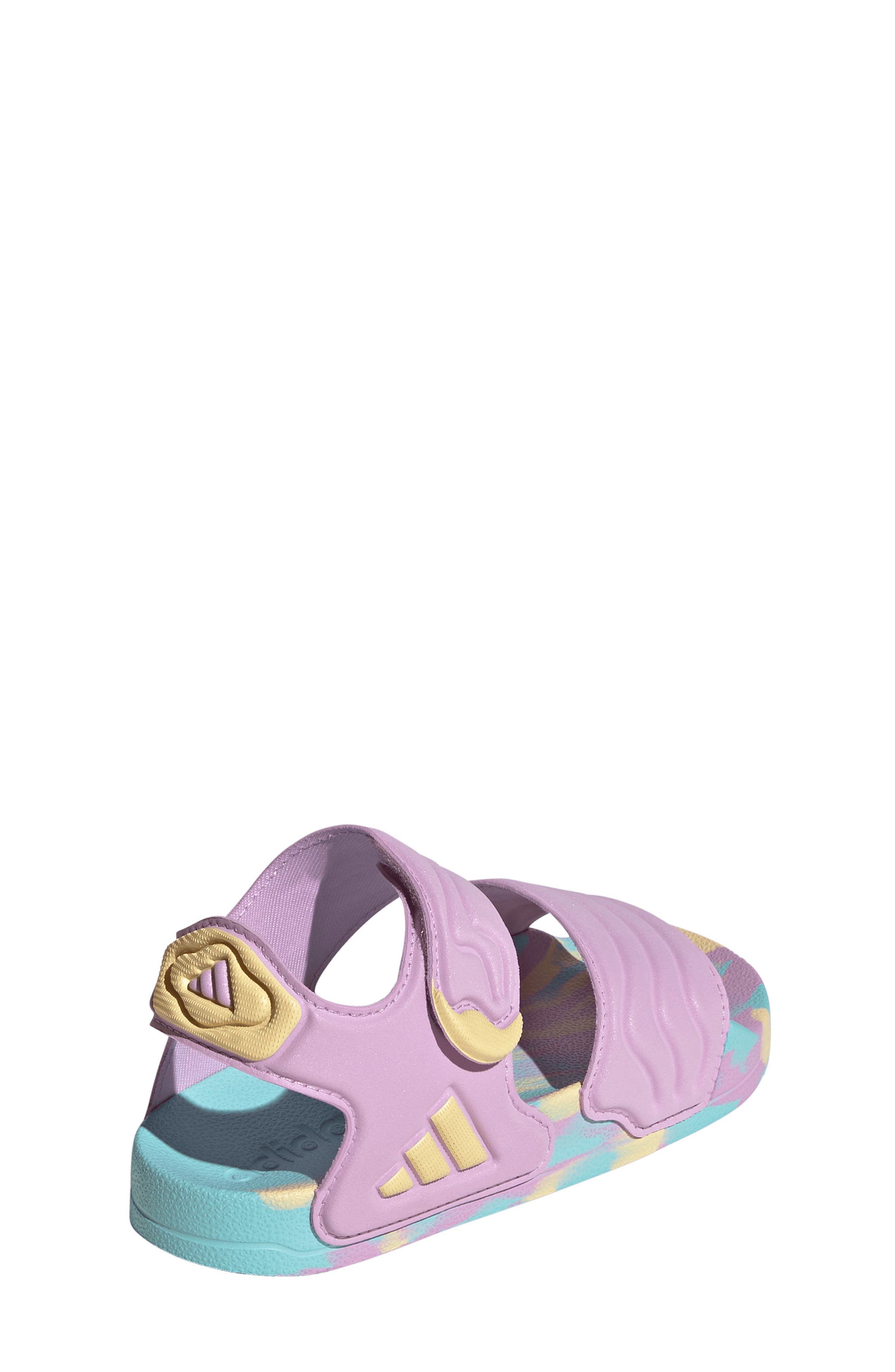Kids' Adilette Sandal, Alternate, color, LILAC/ ORANGE / AQUA