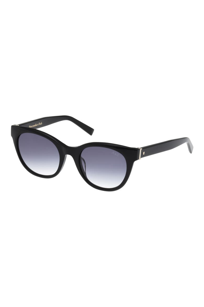 52mm Gradient Cat Eye Sunglasses, Alternate, color, SHINY BLACK / GRADIENT SMOKE
