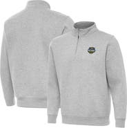 ANTIGUA Men's Antigua Gray Michigan Wolverines 2026 NCAA Men's Basketball National Champions Victory Quarter-Zip Top