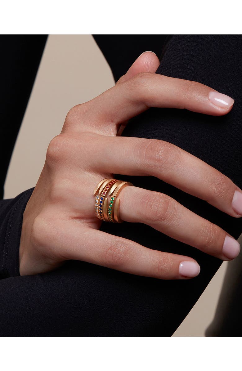 Eloise Jewelry Crescent Moon Ring with Gemstone, Alternate, color, Ruby