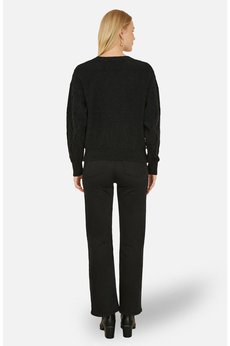 Beaded Cable Knit Cardigan, Alternate, color, Black