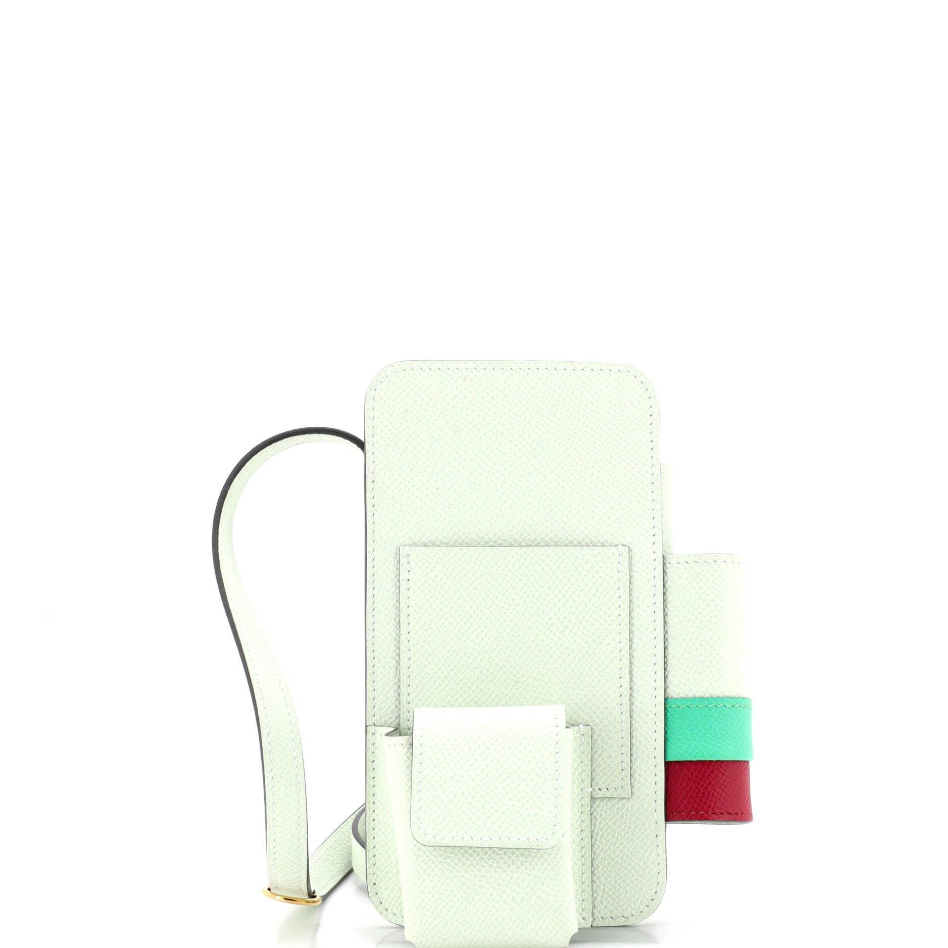 Pre-Owned Hermes Hermesway Phone Case Crossbody Bag Epsom, Main, color, Vert Fizz